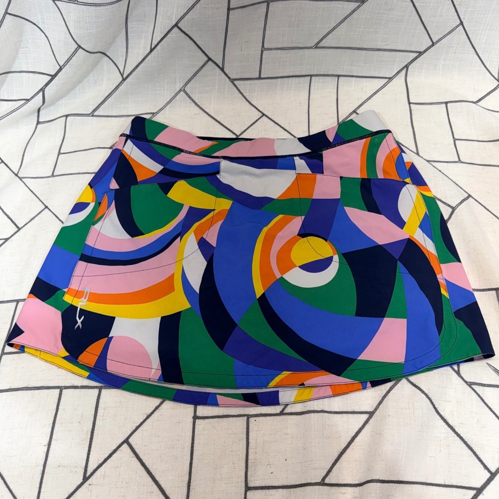 RLX Ralph Lauren Golf Skort Small Multi-Color Abstract Geometric Print Stretch